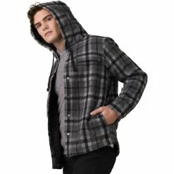 prAna Asgard Hooded Flannel Shirt Men's -Prana Online Store CHA D5